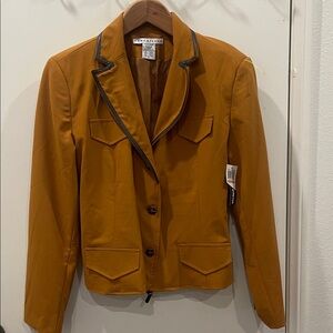 Versailles Mustard Blazer with Black Trim